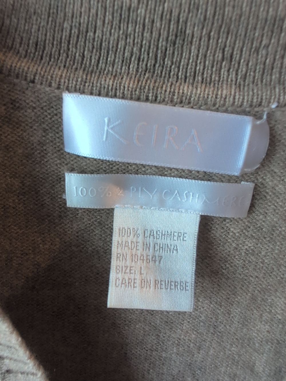 KEIRA cashmere Collar Tan Women's Sweater 100% Cashmere - Picture 2 of 6